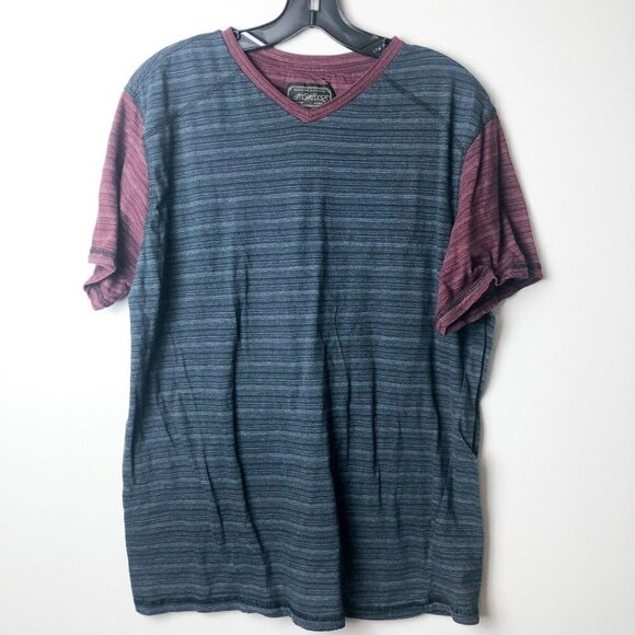 Acknowledge Other - Acknowledge Striped V Neck T Shirt